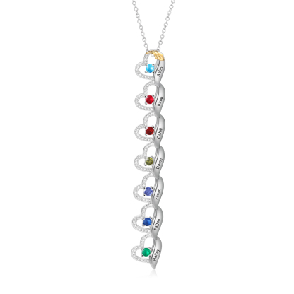 Collier Personnalisé avec Pierres de Naissance et Noms Gravés : Cadeau Émotionnel et Intemporel | Jessemade
