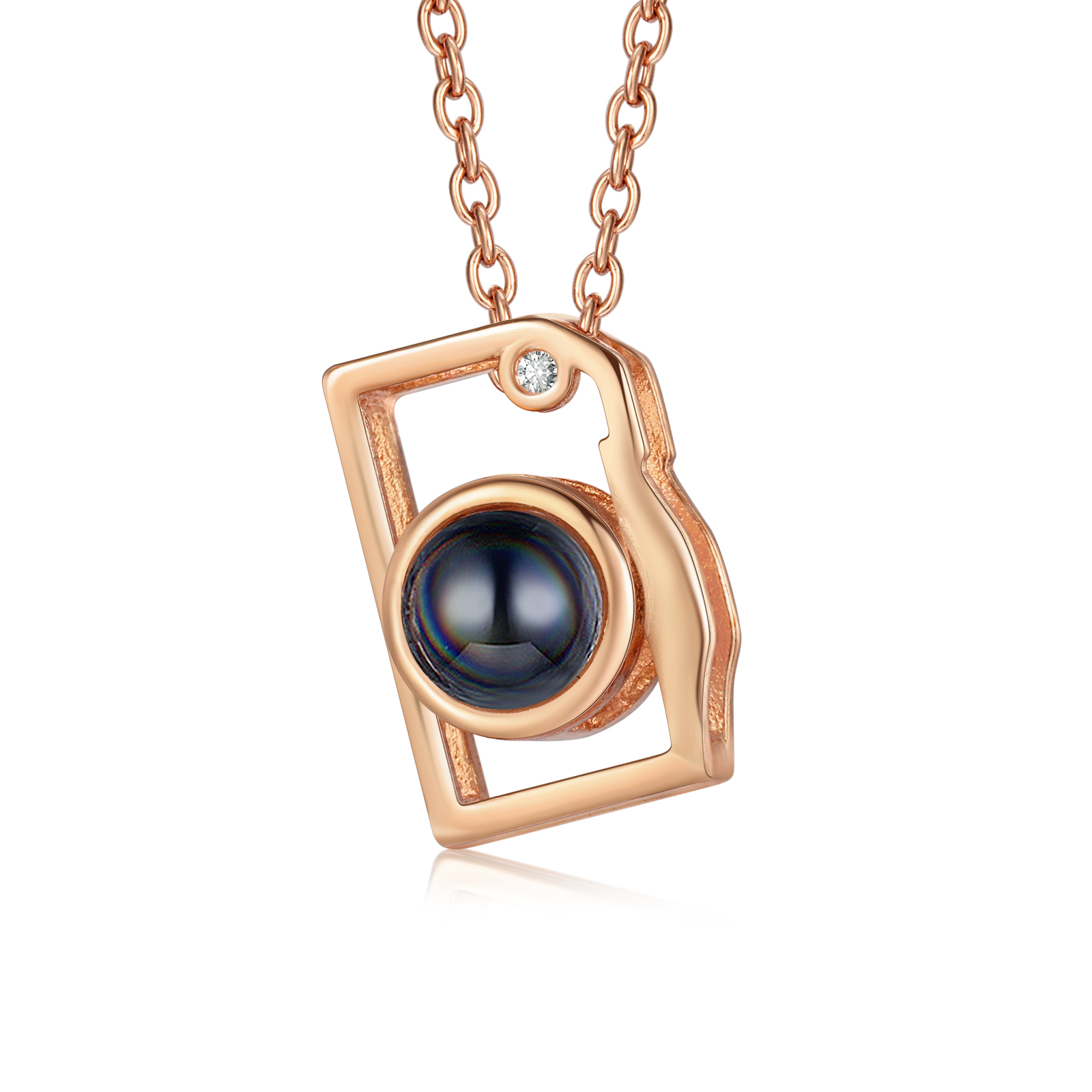 Collier Personnalisé 1 Photo Collier Personnalisé avec Projection de Pierre pour Femme | Jessemade