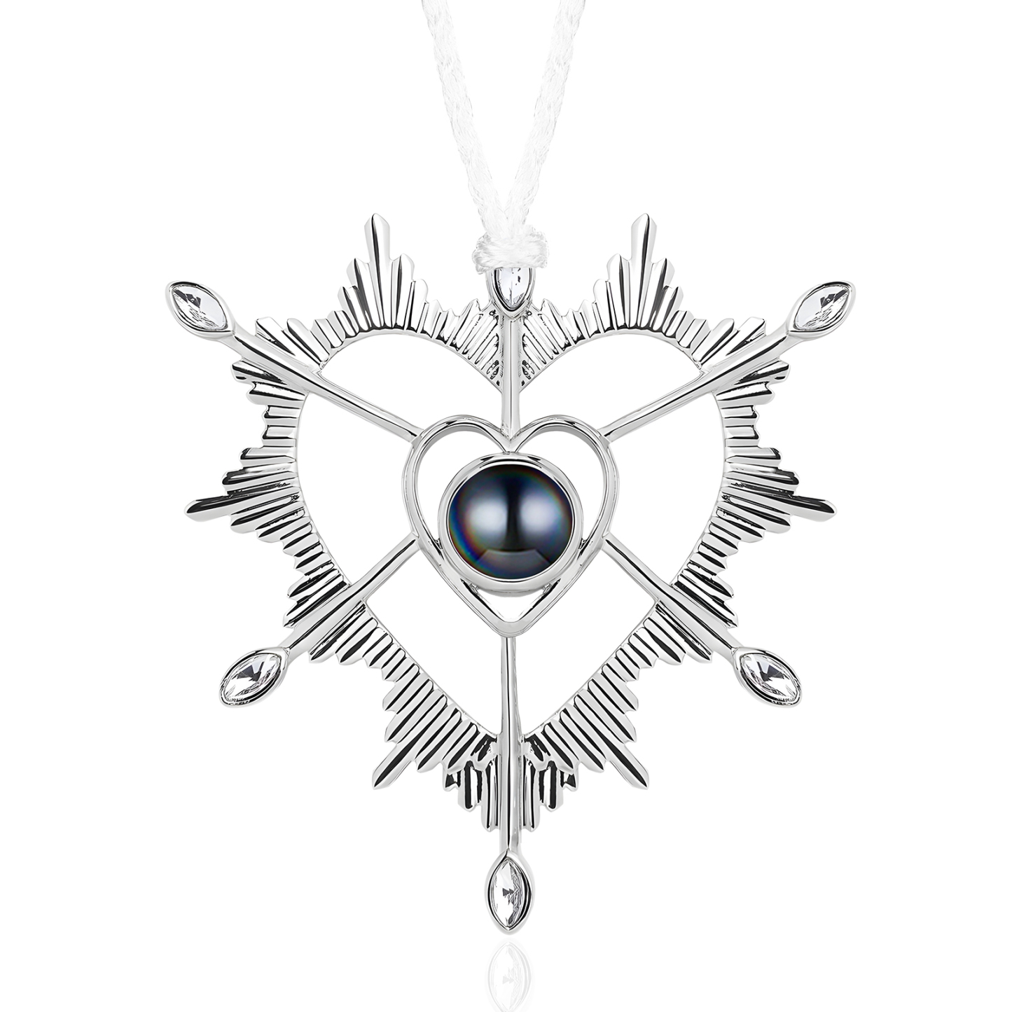 Collier en forme coeur Projection de Pierre avec 1 Photo Personnalisée Collier Personnalisé Femme | Jessemade