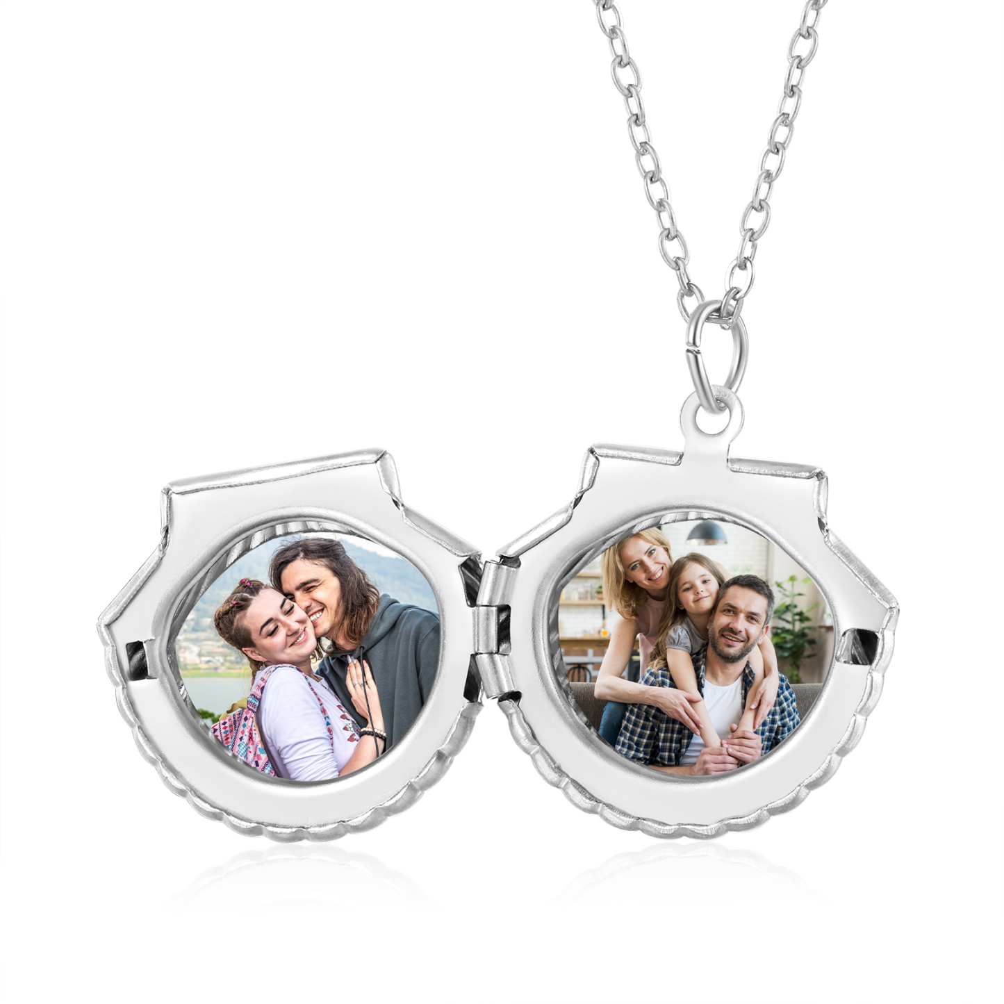 Collier en forme de coquillage Personnalisé avec 2 Photos Collier Personnalisé pour Femme | Jessemade