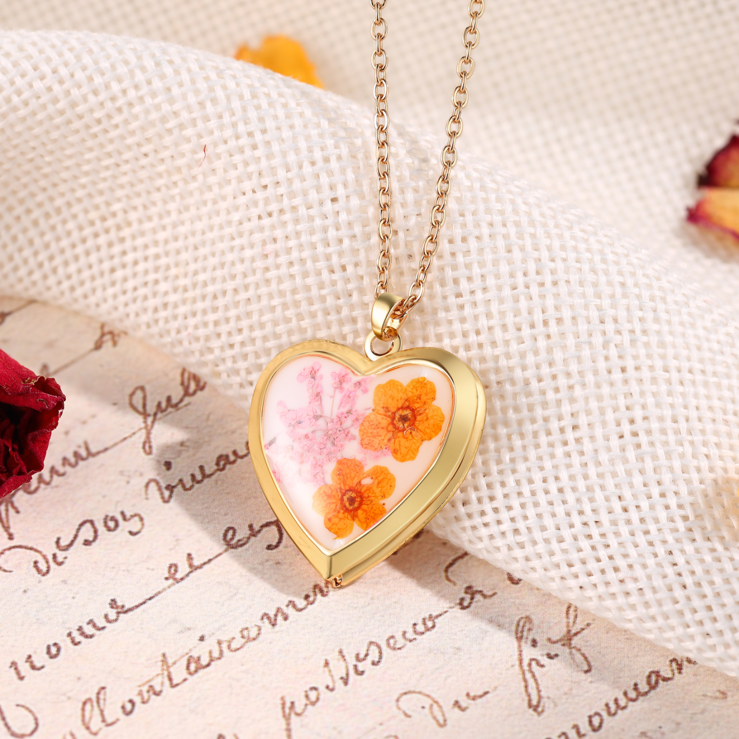 Collier Coeur Collier Personnalisé avec 2 Photos Collier Personnalisé | Jessemade