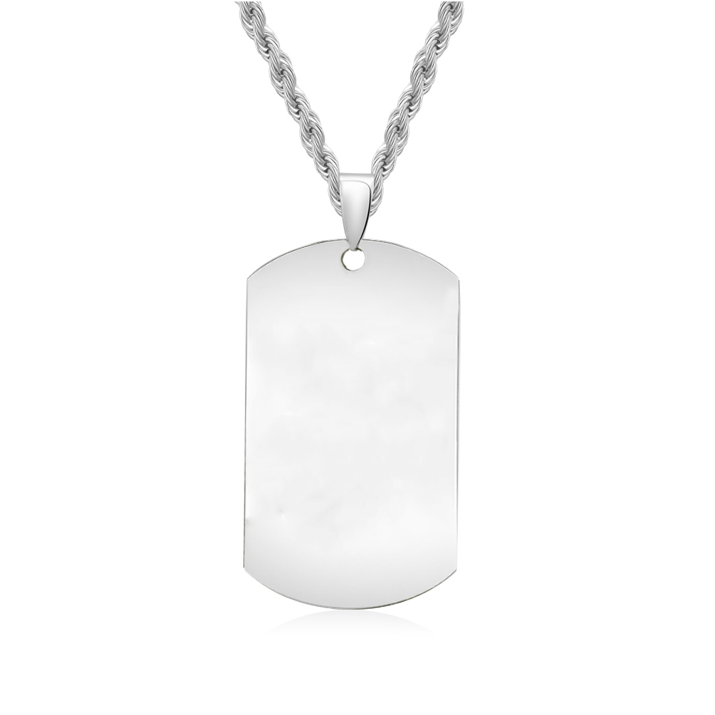 Collier Personnalisé en Acier Inoxydable avec Prénoms Gravés Argent/Noir | Jessemade