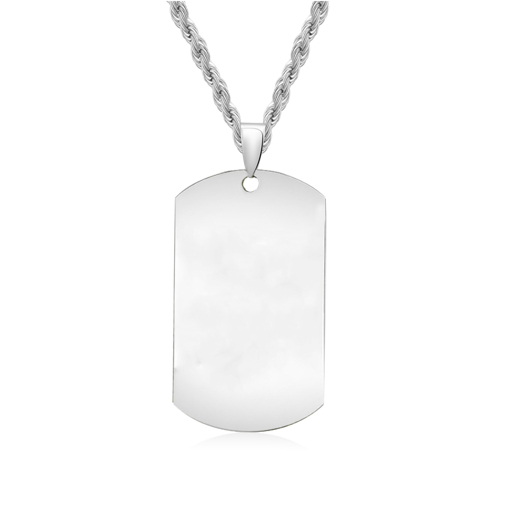 Collier Personnalisé en Acier Inoxydable avec Prénoms Gravés Argent/Noir | Jessemade