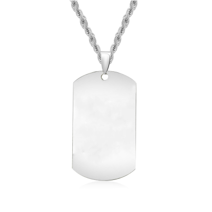 Collier Personnalisé en Acier Inoxydable avec Prénoms Gravés Argent/Noir | Jessemade