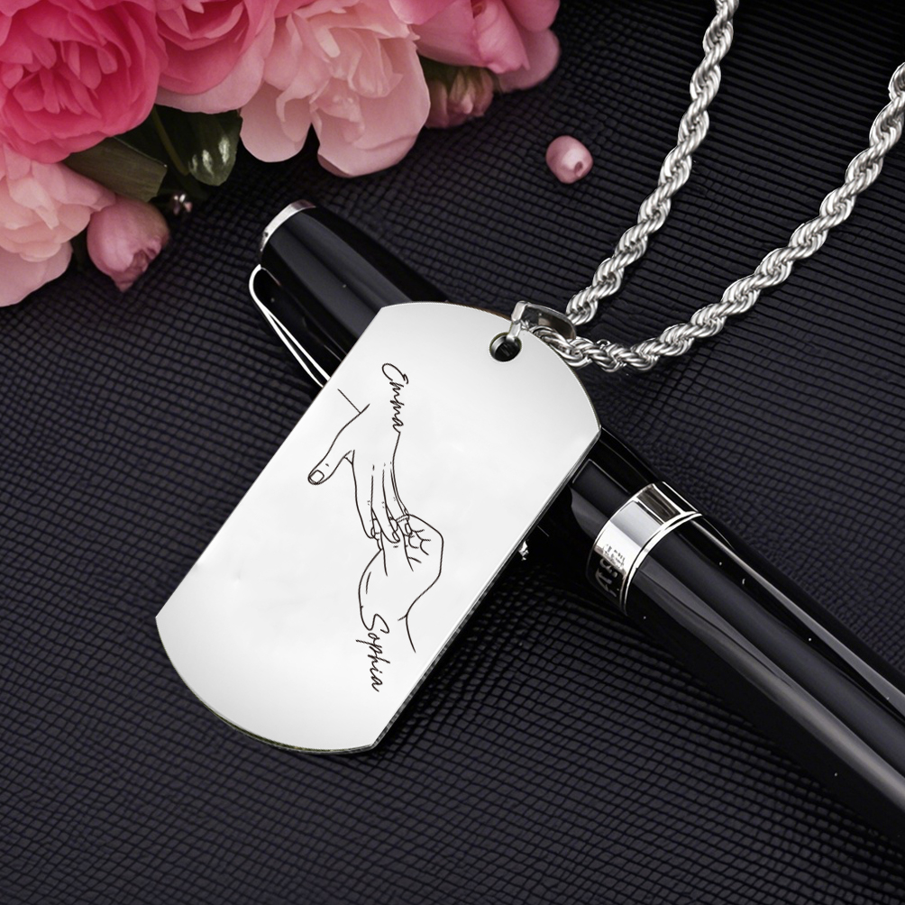 Collier Personnalisé en Acier Inoxydable avec Prénoms Gravés pour Couple | Jessemade