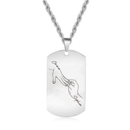 Collier Personnalisé en Acier Inoxydable avec Prénoms Gravés pour Couple | Jessemade