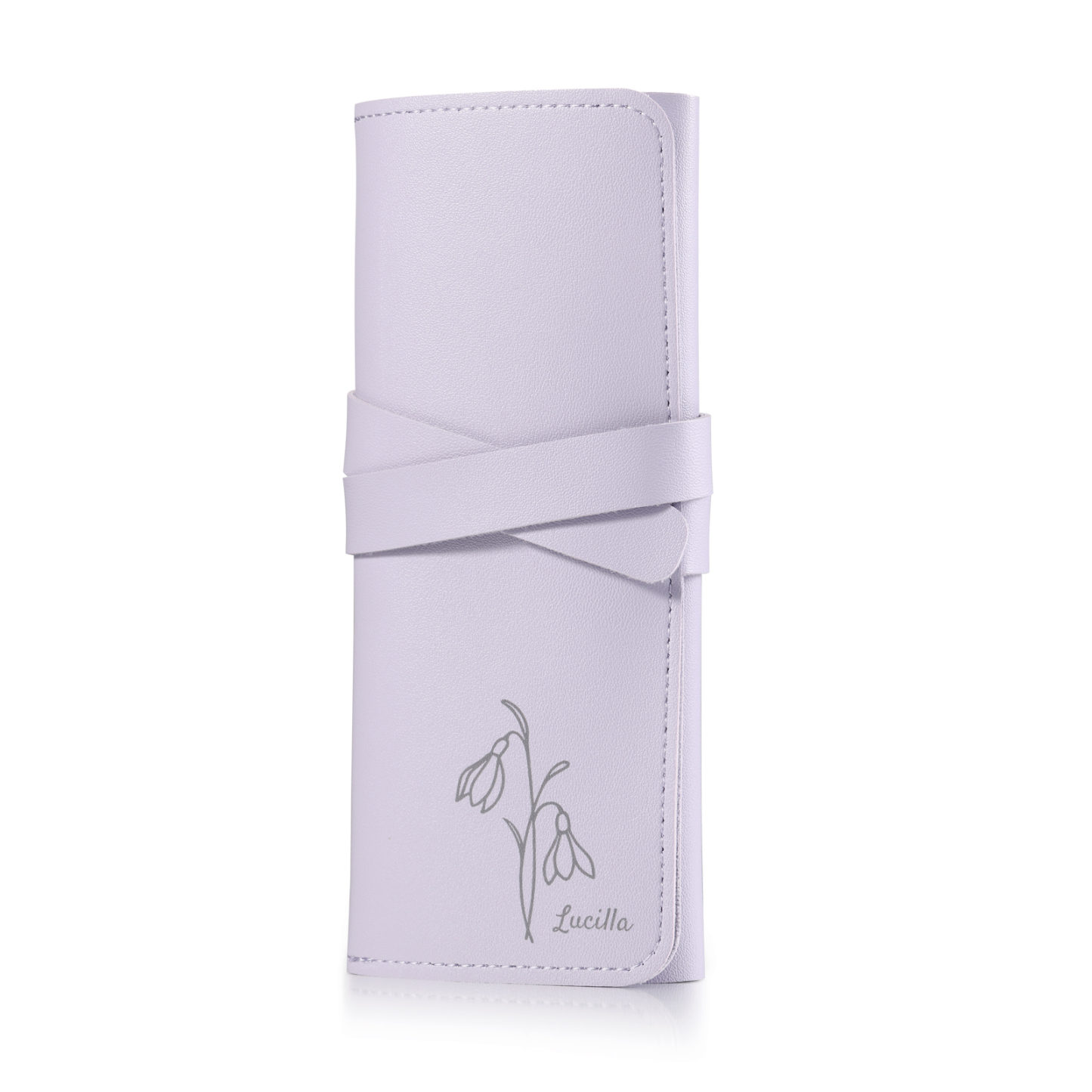 Trousse de Maquillage Personnalisé avec Fleurs de Naissance et Prénom Pochette porte-bijoux personnalisée pour Femme | Jessemade