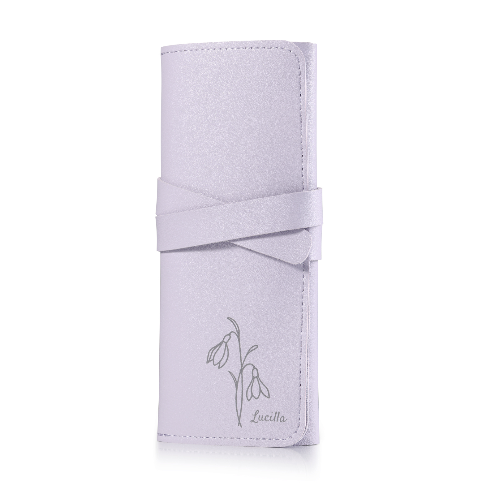 Trousse de Maquillage Personnalisé avec Fleurs de Naissance et Prénom Pochette porte-bijoux personnalisée pour Femme | Jessemade