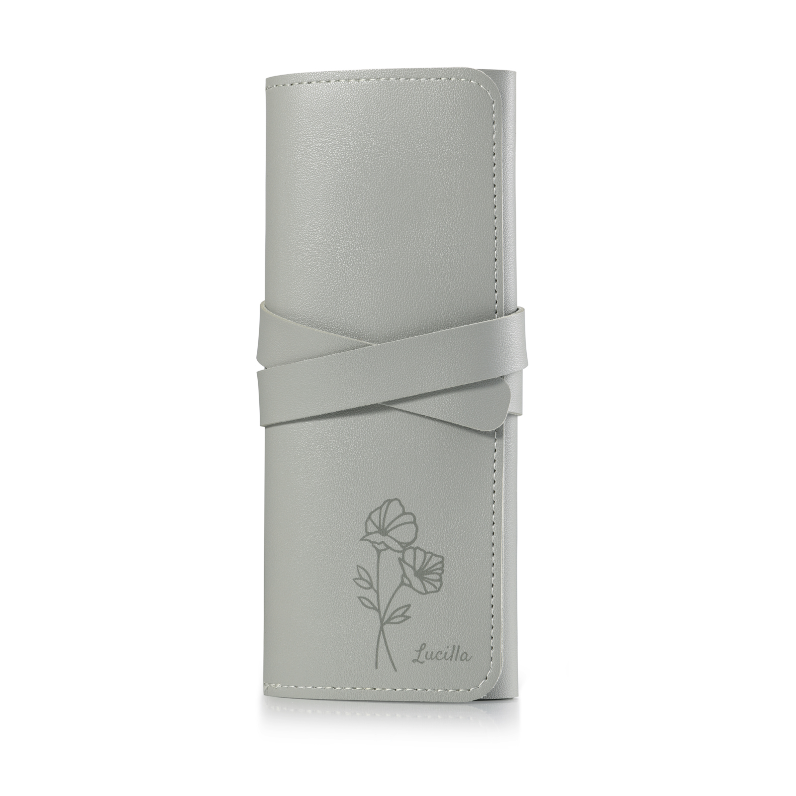 Trousse de Maquillage Personnalisé avec Fleurs de Naissance et Prénom Pochette porte-bijoux personnalisée pour Femme | Jessemade