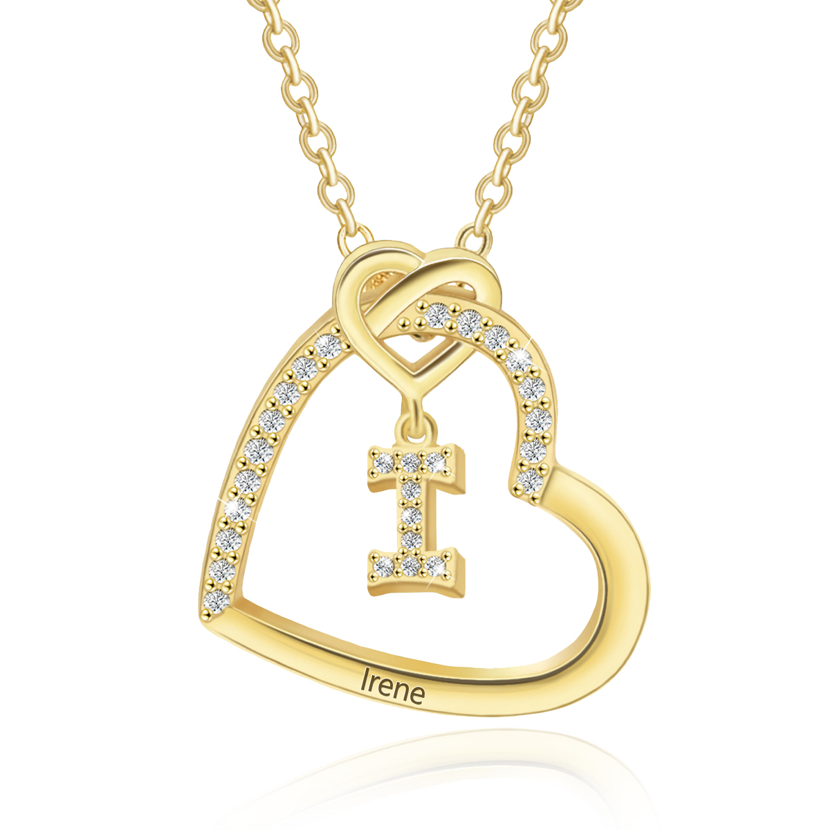 Collier Coeur avec Pendentif d'Initiale Personnalisé avec 1 Prénom Collier Personnalisé Femme｜Jessemade