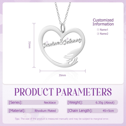 Collier Coeur Personnalisé avec 2 Prénoms Collier Personnalisable pour Femme  | Jessemade