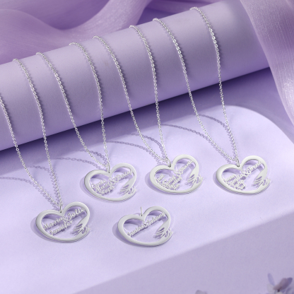 Collier Coeur Personnalisé avec 2 Prénoms Collier Personnalisable pour Femme  | Jessemade