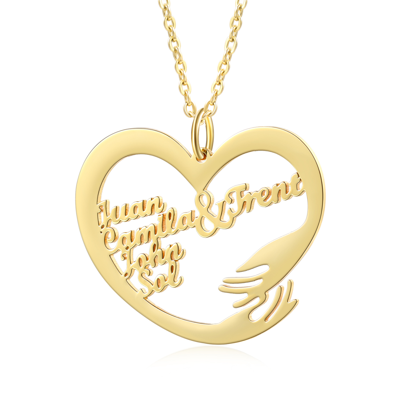 Collier Coeur Personnalisé avec 5 Prénoms Collier Personnalisable pour Femme  | Jessemade