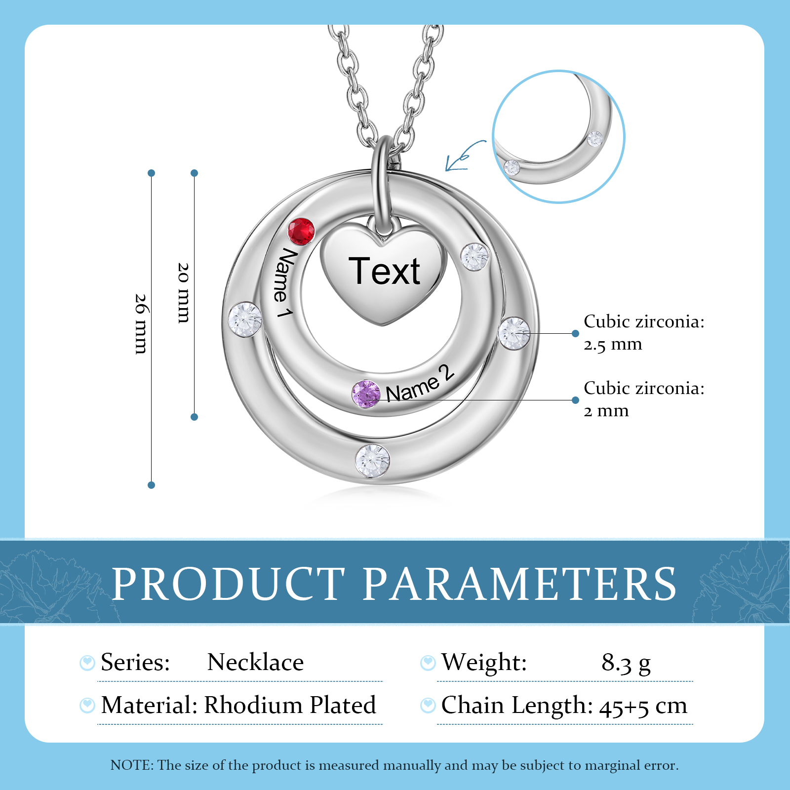 À Maman - Collier Personnalisé avec 2 Prénoms et 2 Pierres de Naissance Collier Personnalisable pour Femme｜Jessemade