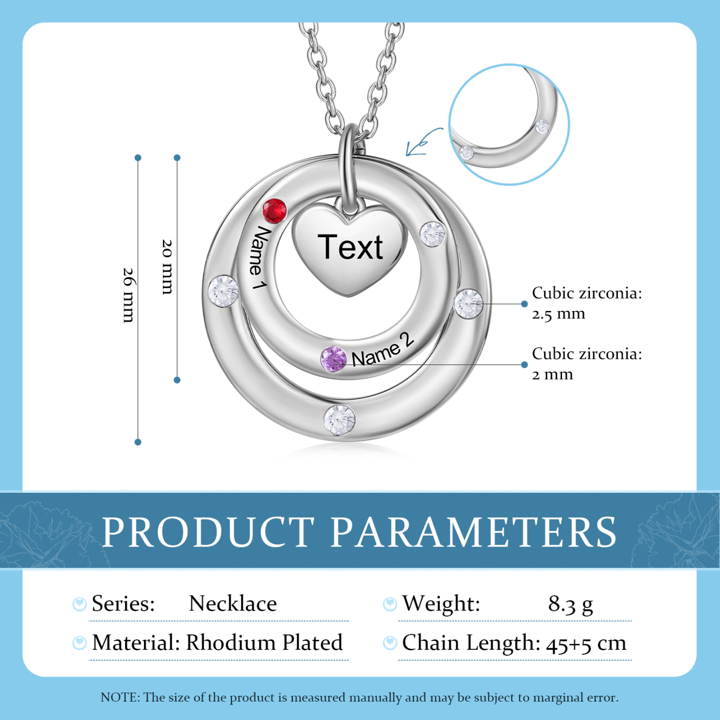 À Maman - Collier Personnalisé avec 2 Prénoms et 2 Pierres de Naissance Collier Personnalisable pour Femme|Jessemade