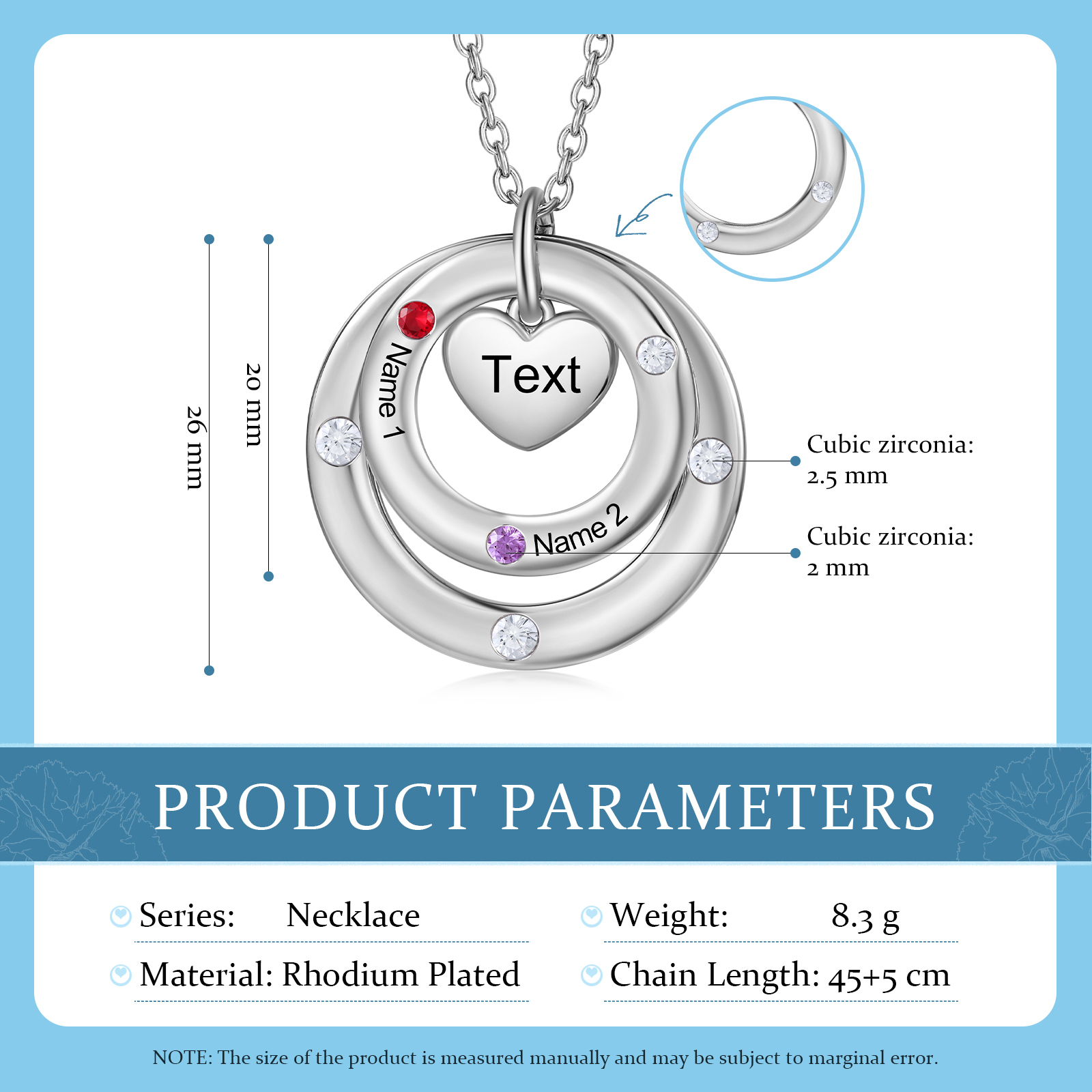À Maman - Collier Personnalisé avec 2 Prénoms et 2 Pierres de Naissance Collier Personnalisable pour Femme|Jessemade