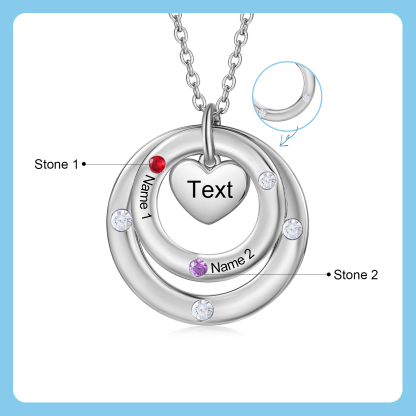 À Maman - Collier Personnalisé avec 2 Prénoms et 2 Pierres de Naissance Collier Personnalisable pour Femme｜Jessemade