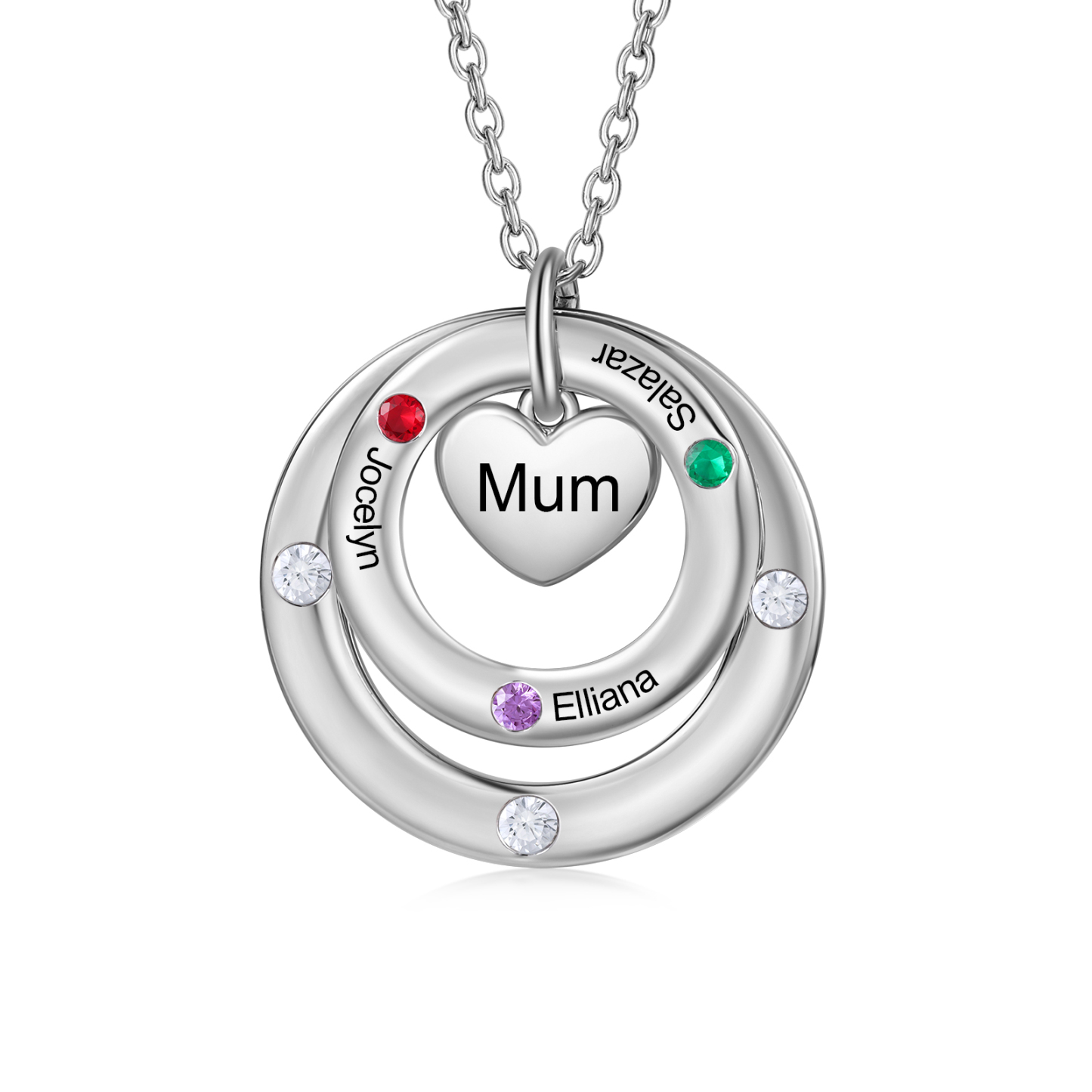 Collier Personnalisé avec Gravure & Pierres de Naissance – Cadeau Unique & Émotionnel | Jessemade