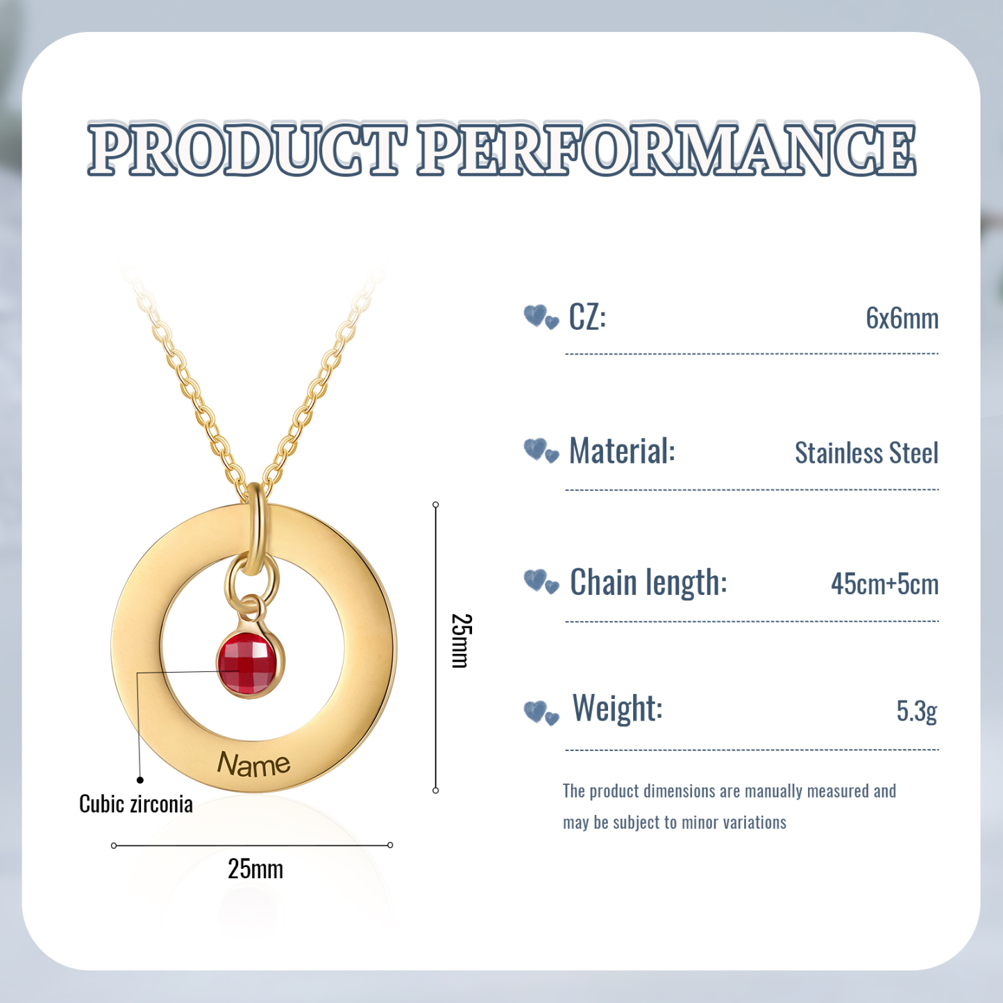 Collier Personnalisé avec 1 Pierre de Naissance et Collier 1 Prénom Personnalisable Doré pour Femme|Jessemade