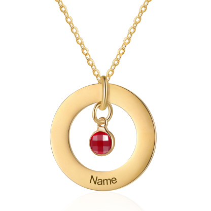 Collier Personnalisé avec 1 Pierre de Naissance et Collier 1 Prénom Personnalisable Doré pour Femme｜Jessemade