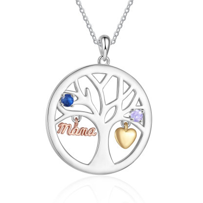 Collier Cœur Personnalisé avec 2 Prénoms et 2 Pierres de Naissance – Cadeau pour Maman ou Amie | Jessemade