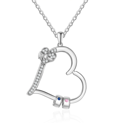 Collier Coeur Personnalisé 2 Prénoms et Pierres de Naissance Collier Femme｜Jessemade