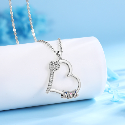 Collier Coeur Personnalisé 3 Prénoms et Pierres de Naissance Collier Femme｜Jessemade