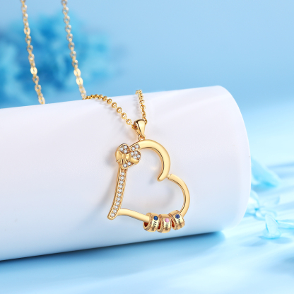 Collier Coeur Personnalisé 3 Prénoms et Pierres de Naissance Collier Femme｜Jessemade