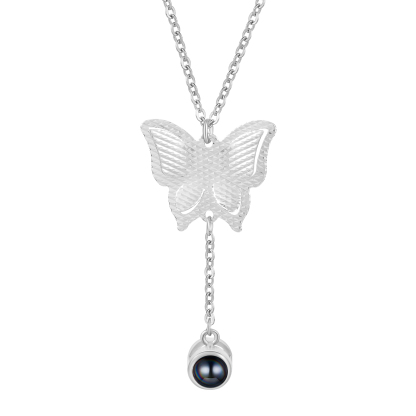 Collier Papillon Personnalisé Photo Projection Collier Personnalisé 3 couleurs pour Femme | Jessemade