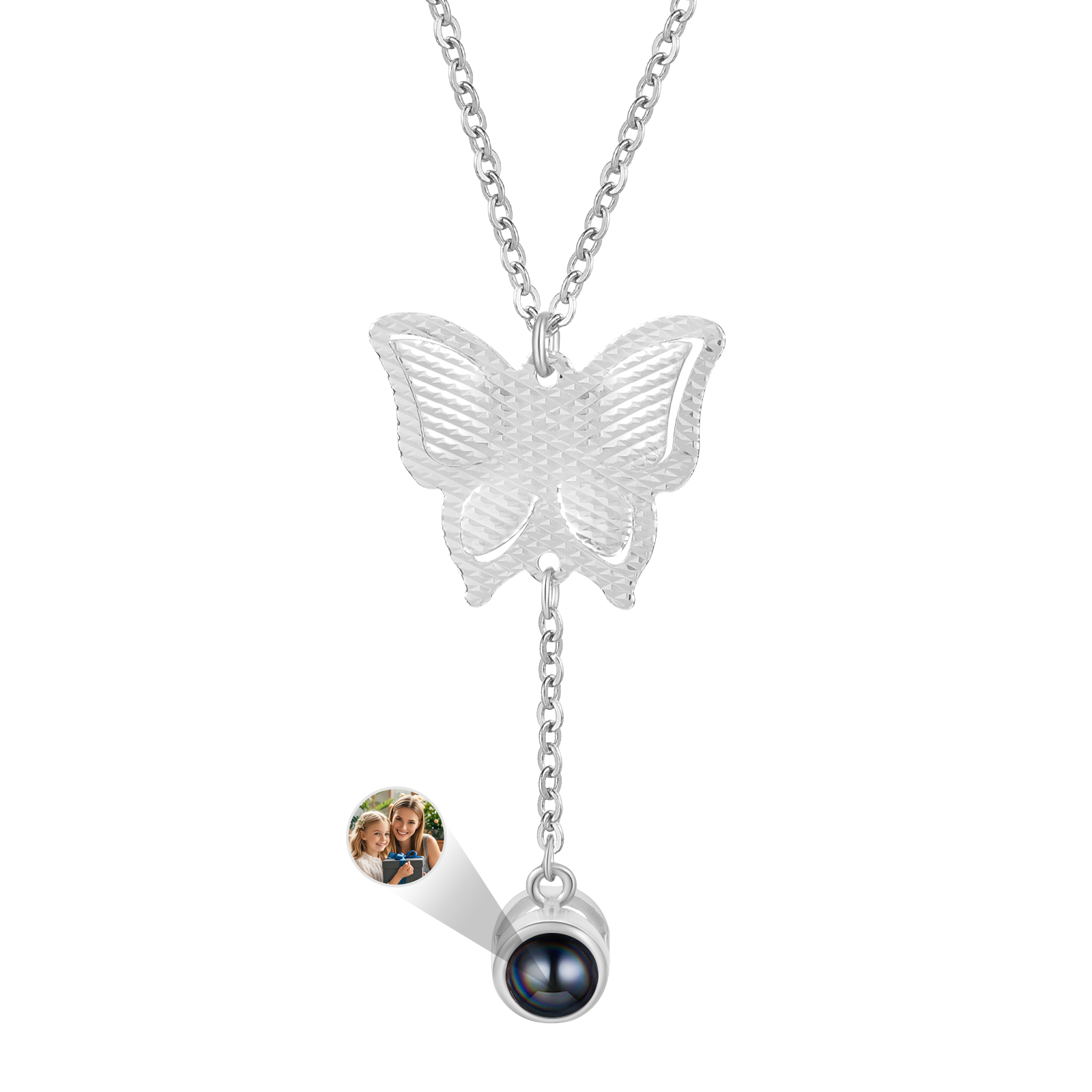 Collier Papillon Personnalisé Photo Projection Collier Personnalisé 3 couleurs pour Femme | Jessemade