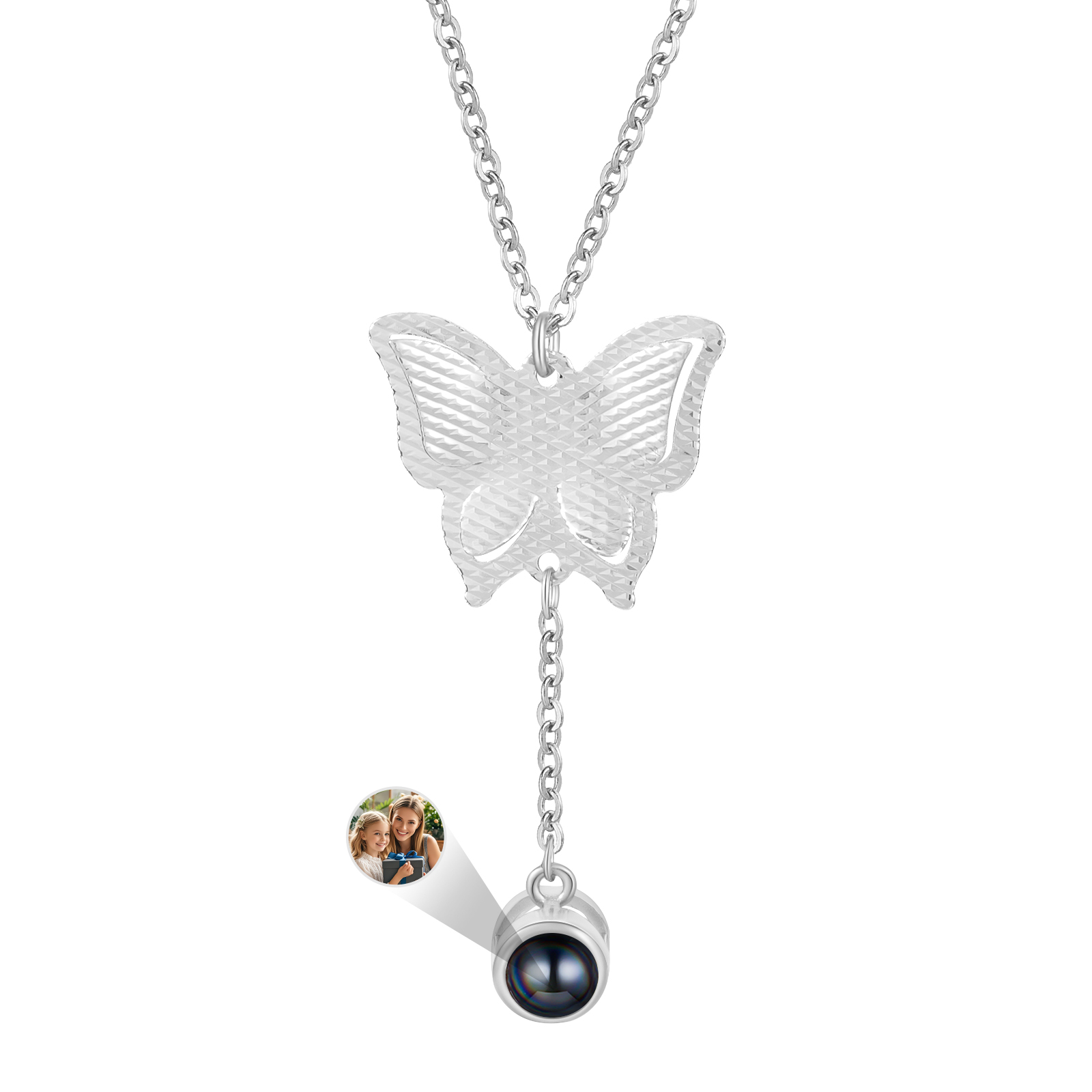 Collier Papillon avec Projection Photo Personnalisée – Cadeau Émotionnel pour Femme ou Maman | Jessemade