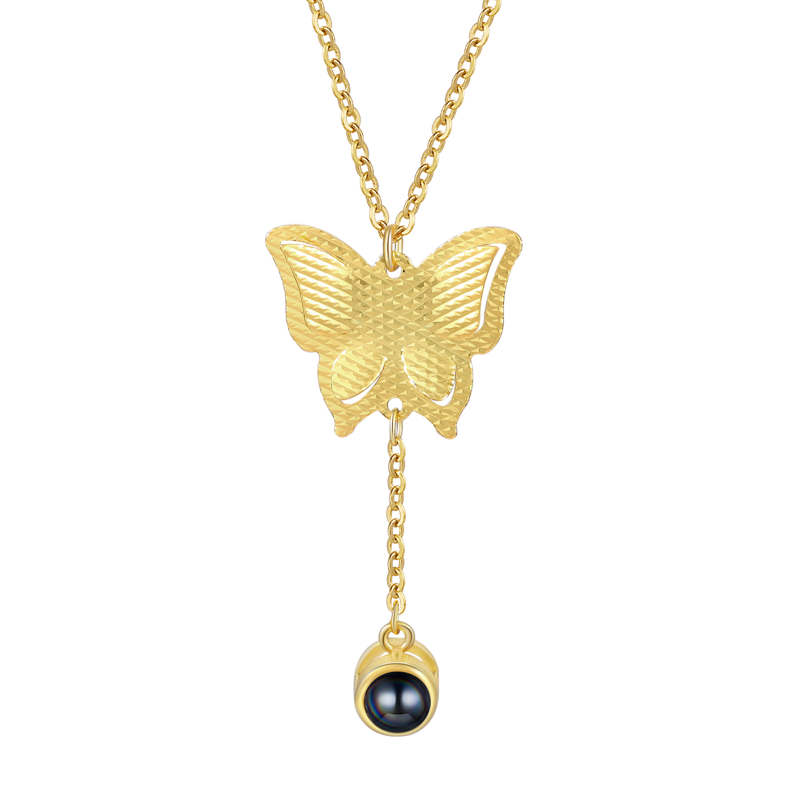 Collier Papillon Personnalisé Photo Projection Collier Personnalisé 3 couleurs pour Femme | Jessemade