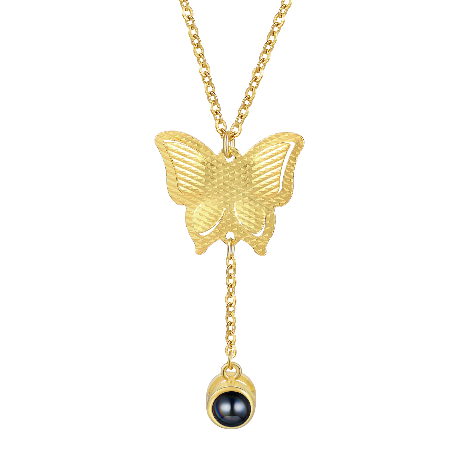 Collier Papillon Personnalisé Photo Projection Collier Personnalisé 3 couleurs pour Femme | Jessemade