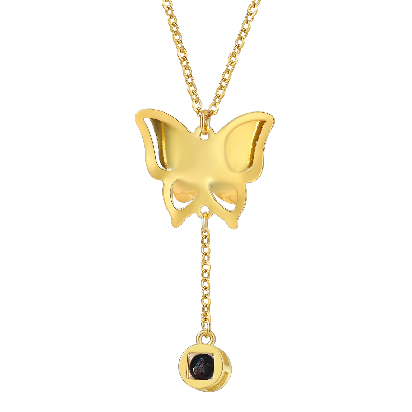 Collier Papillon Personnalisé Photo Projection Collier Personnalisé 3 couleurs pour Femme | Jessemade