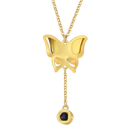 Collier Papillon Personnalisé Photo Projection Collier Personnalisé 3 couleurs pour Femme | Jessemade