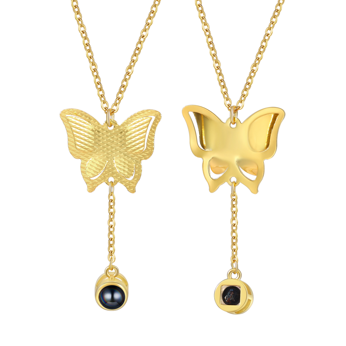 Collier Papillon Personnalisé Photo Projection Collier Personnalisé 3 couleurs pour Femme | Jessemade