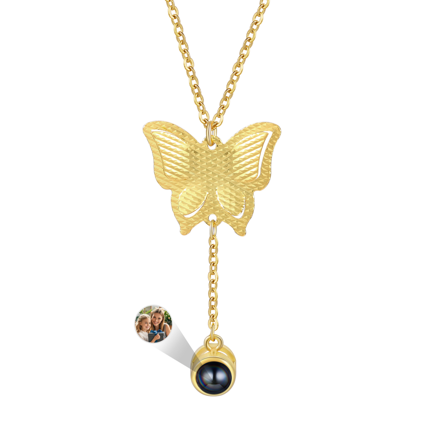 Collier Papillon Personnalisé Photo Projection Collier Personnalisé 3 couleurs pour Femme | Jessemade