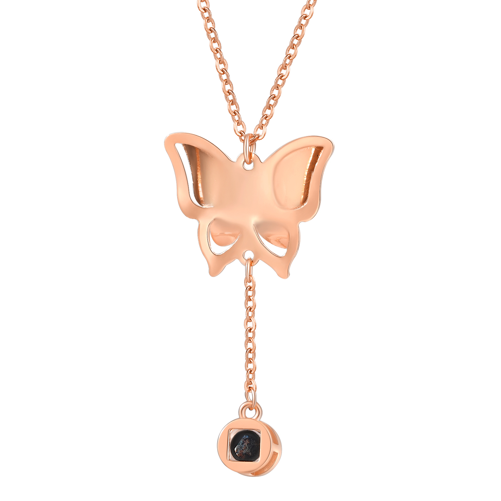 Collier Papillon Personnalisé Photo Projection Collier Personnalisé 3 couleurs pour Femme | Jessemade