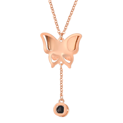 Collier Papillon Personnalisé Photo Projection Collier Personnalisé 3 couleurs pour Femme | Jessemade