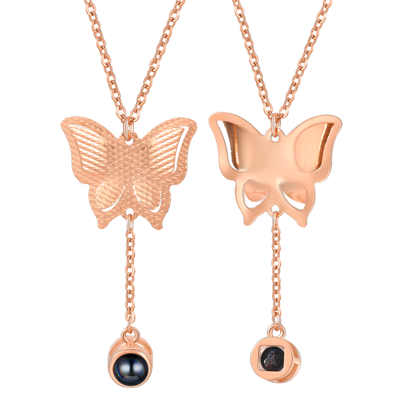 Collier Papillon Personnalisé Photo Projection Collier Personnalisé 3 couleurs pour Femme | Jessemade