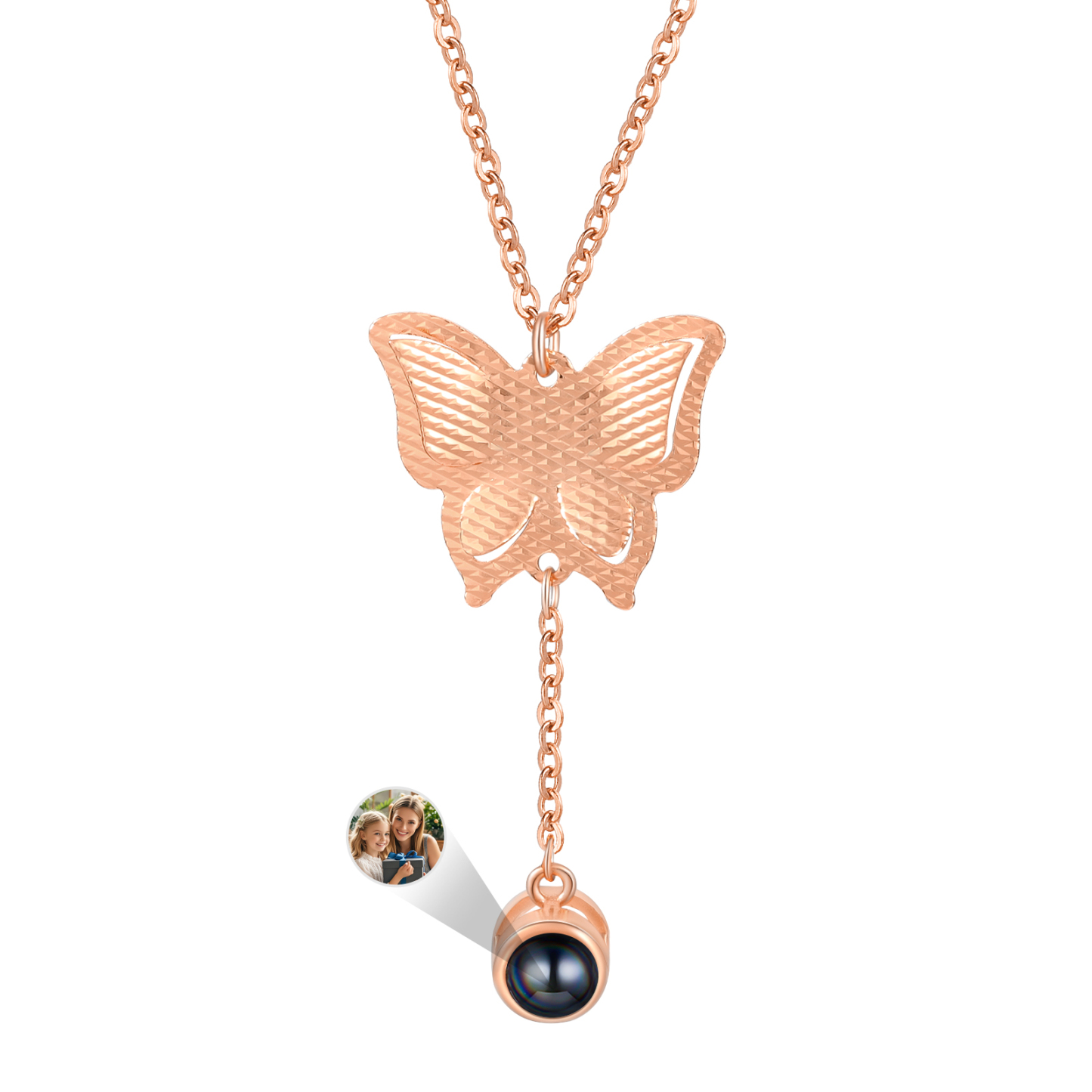 Collier Papillon Personnalisé Photo Projection Collier Personnalisé 3 couleurs pour Femme | Jessemade