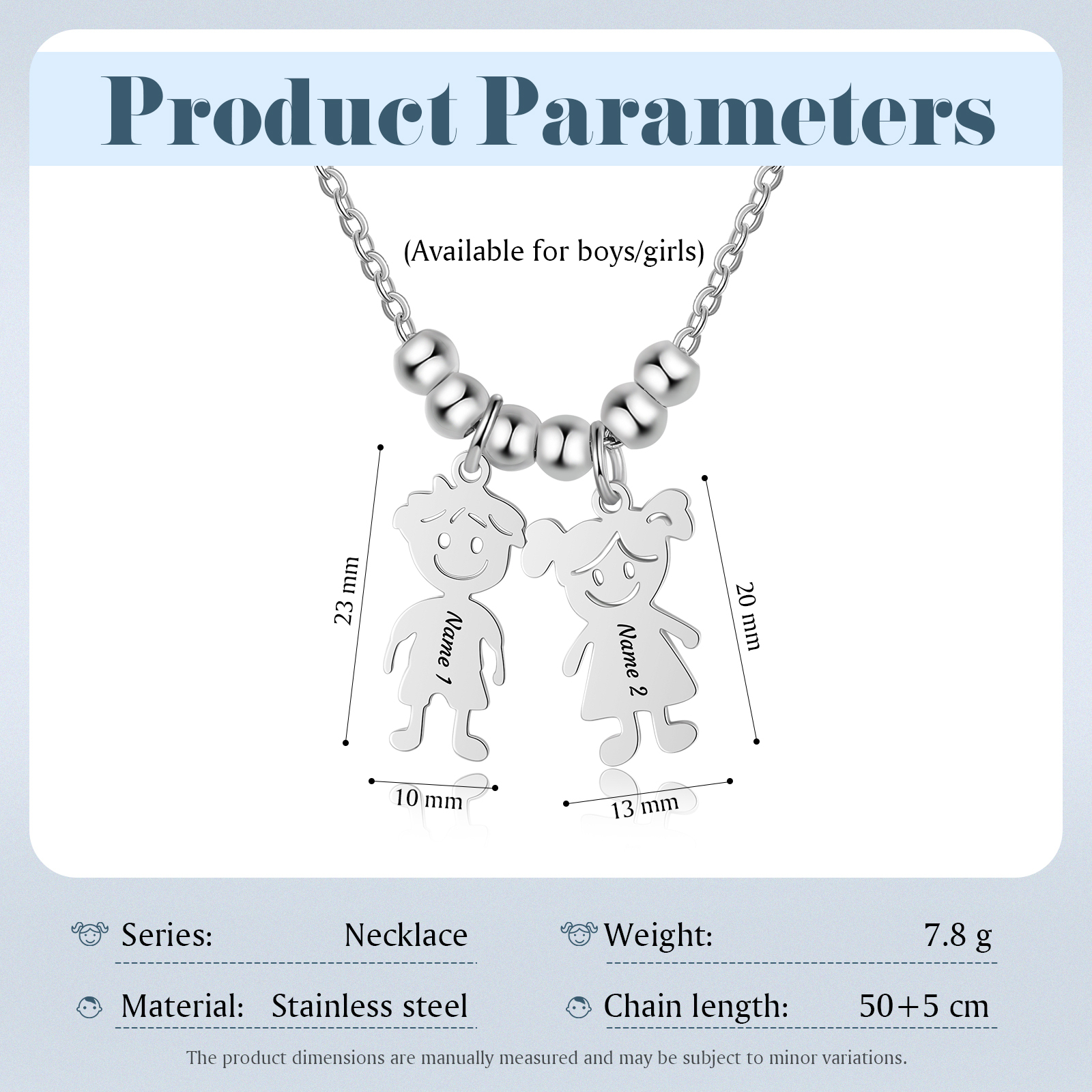 Collier Personnalisé Avec 2 Breloques Enfants et 2 Prénoms | Jessemade