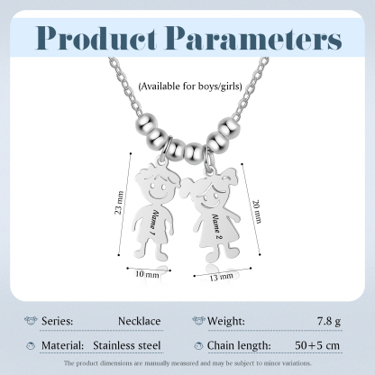 Collier Personnalisé Avec 2 Breloques Enfants et 2 Prénoms | Jessemade