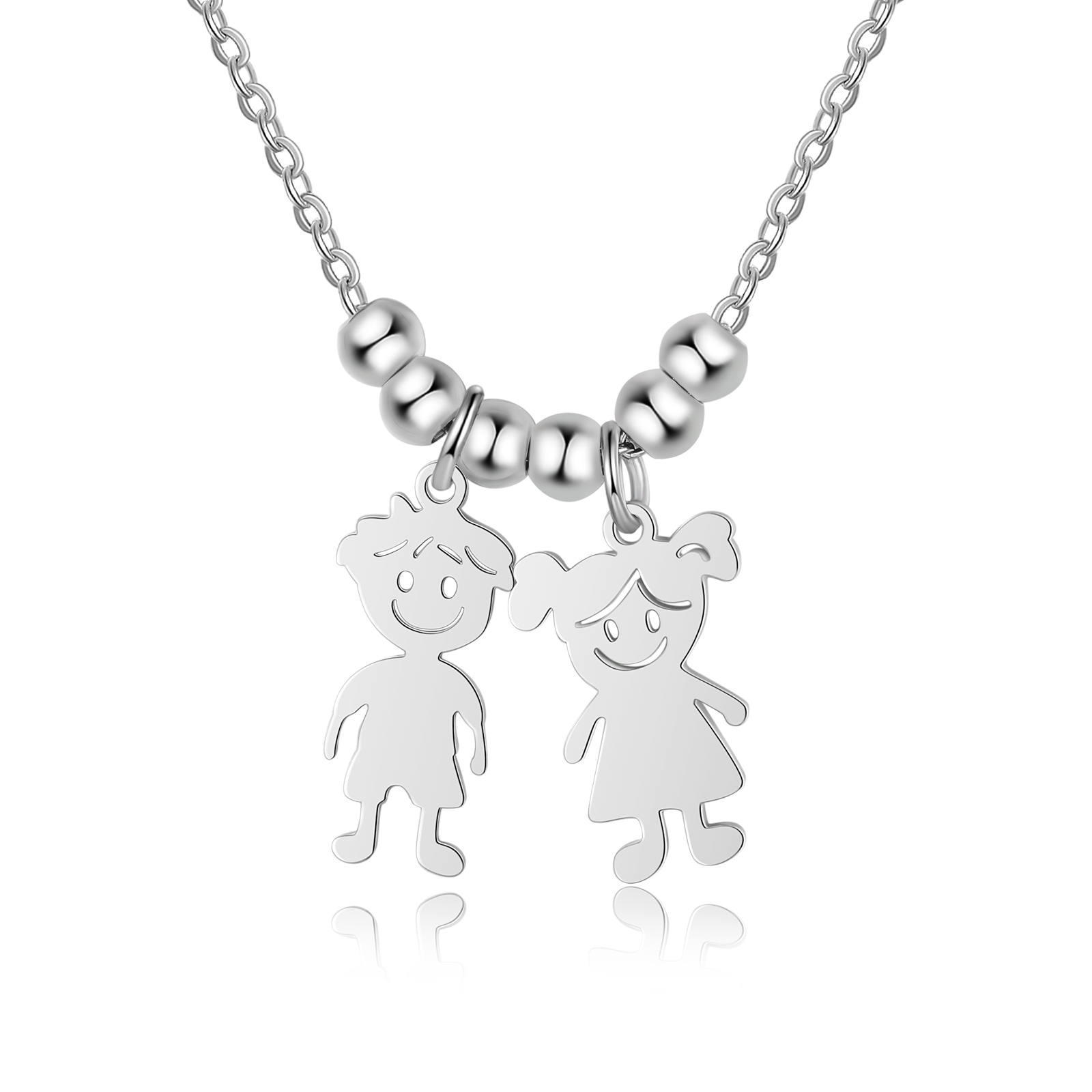 Collier Personnalisé Avec 2 Breloques Enfants et 2 Prénoms | Jessemade