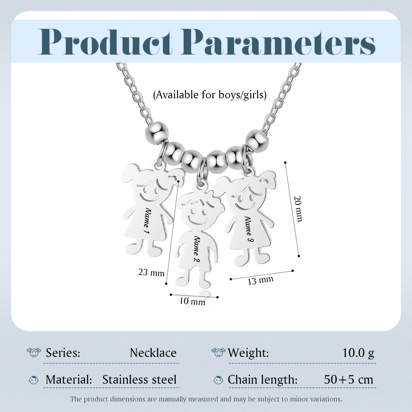 Collier Personnalisé Avec 3 Breloques Enfants et 3 Prénoms | Jessemade