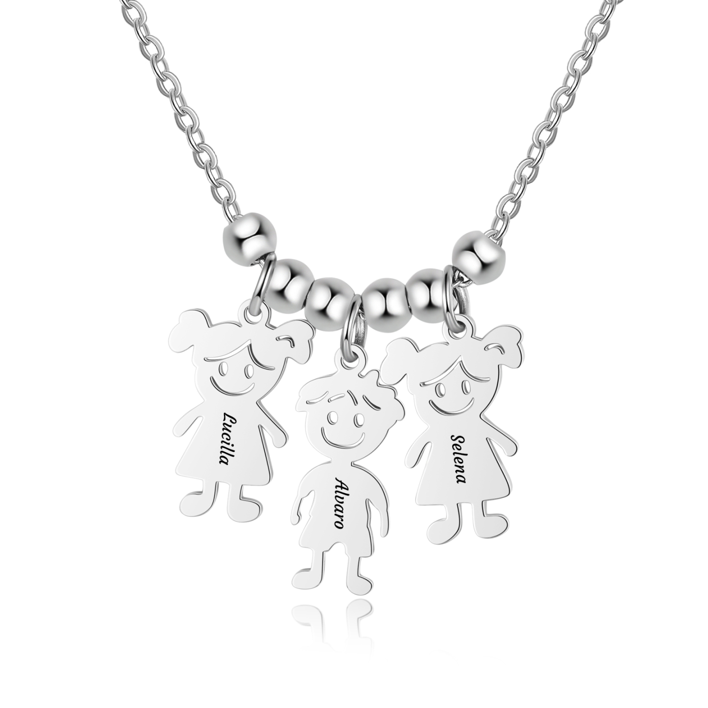 Collier Personnalisé avec Prénoms et Pendentifs Enfant – Cadeau Émotionnel pour Maman ou Mamie | Jessemade