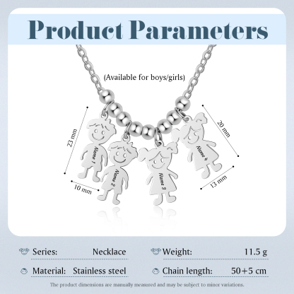 Collier Personnalisé Avec 4 Breloques Enfants et 4 Prénoms | Jessemade