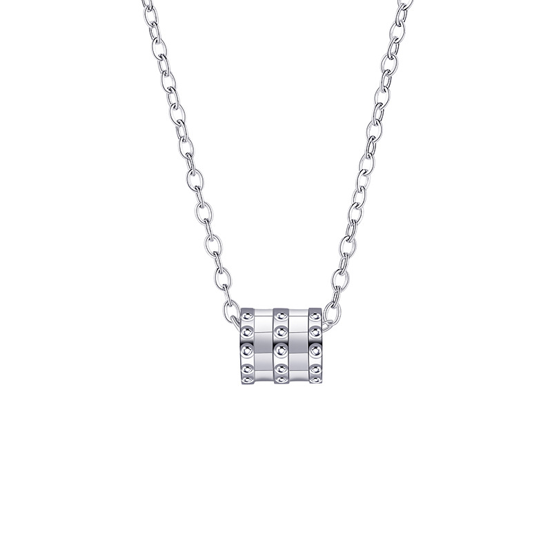 Collier chaîne avec pendentif cylindre riveté  | Jessemade