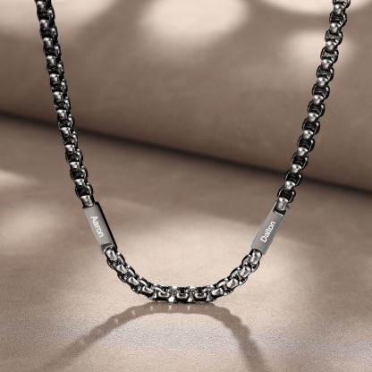Collier Personnalisé Acier Inoxydable – 1 à 5 Prénoms Gravés, 3 Couleurs au Choix, Collier Personnalisé Homme | Jessemade
