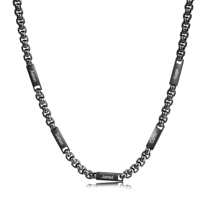 Collier 1-5 Prénoms Personnalisé Collier Chaîne Homme | Jessemade